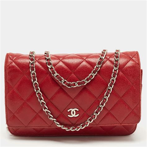 chanel wallet on chain dark red|classic wallet on chain Chanel.